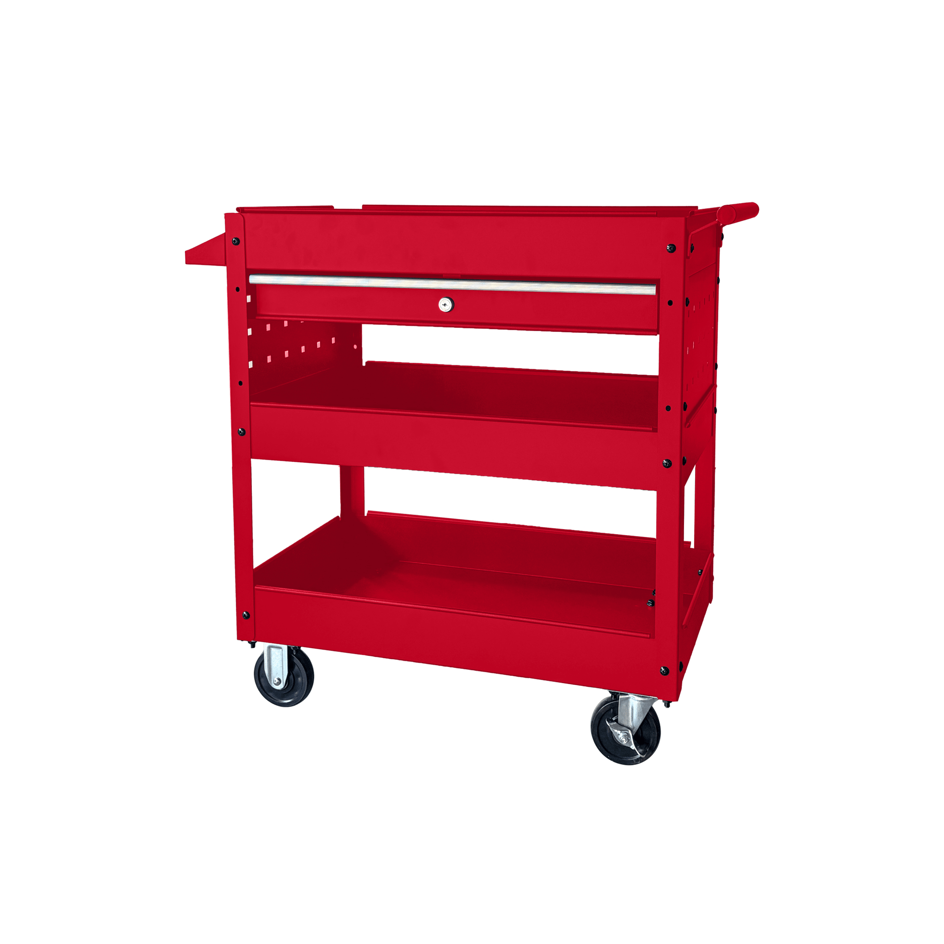 Rolling Garage Tool Cabinet with Trays and Drawer Heavy Duty Steel Service Cart with Casters - with Orange | Sold by Uncle Wiener's Wholesale
