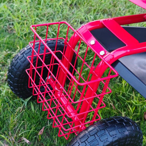 Rolling Garden Swivel Seat Cart with Tool Tray and Pneumatic Tires – RGSSC3550 - with | Sold by Uncle Wiener's Wholesale