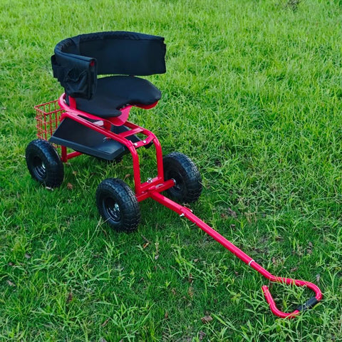 Rolling Garden Swivel Seat Cart with Tool Tray and Pneumatic Tires – RGSSC3550 - with | Sold by Uncle Wiener's Wholesale
