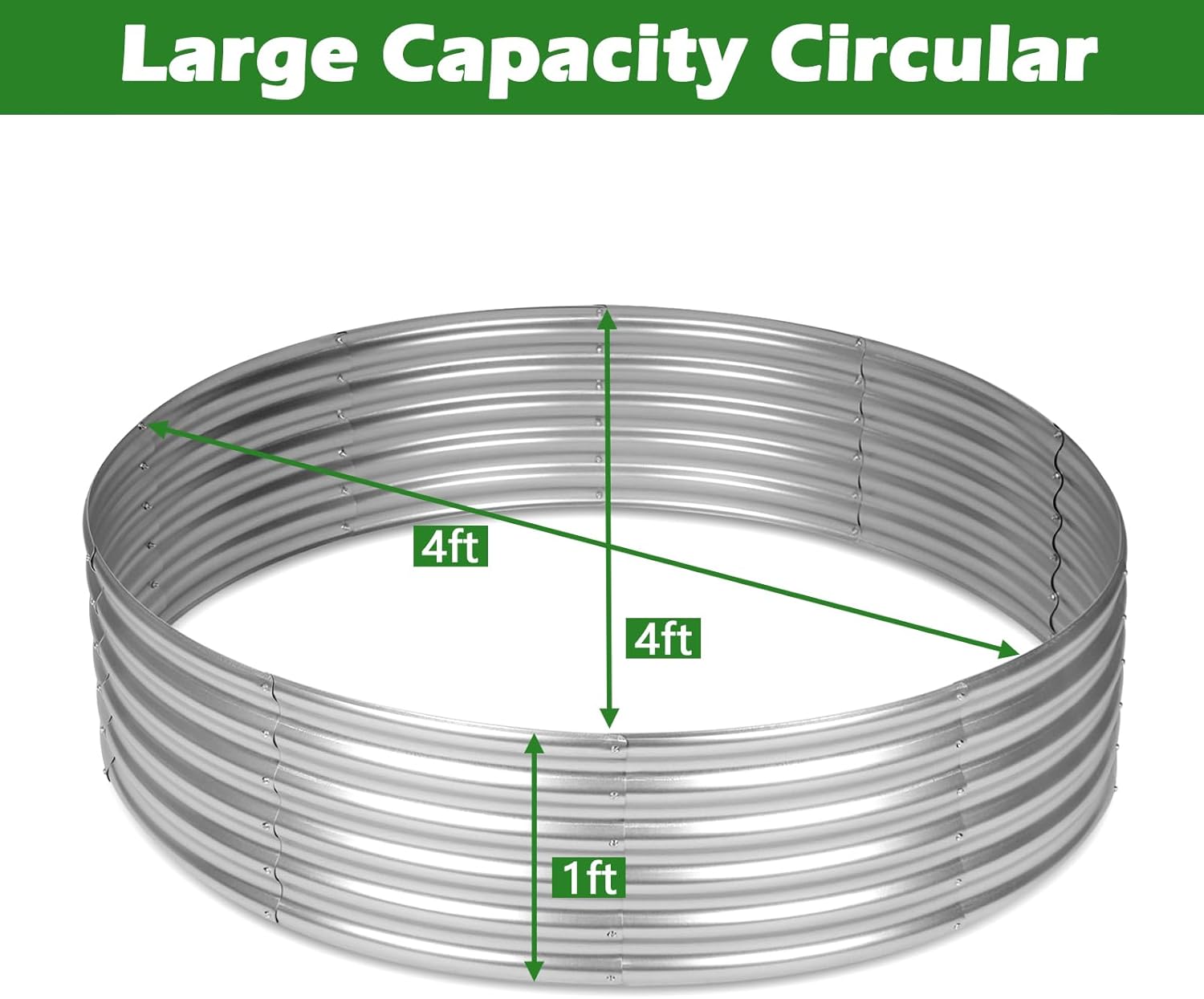 Round Galvanized Raised Garden Bed – 4x4 FT Metal Planter for Vegetables, Flowers & Herbs GB0441 - with | Sold by Uncle Wiener's Wholesale