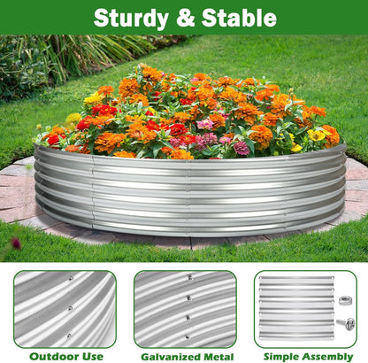 Round Galvanized Raised Garden Bed – 4x4 FT Metal Planter for Vegetables, Flowers & Herbs GB0441 - with | Sold by Uncle Wiener's Wholesale