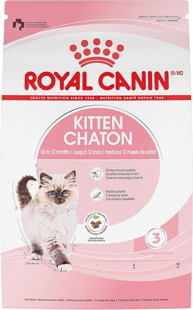 Royal Canin Kitten Dry Cat Food – 7 lb (3.18 kg) Chicken Flavour Crunchy Kibble for Kittens Up to 12 Months, Immune System Support, Healthy Growth & Digestive Health - Pet products with | Sold by Uncle Wiener's Wholesale