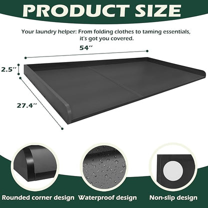 Royxen Washer Dryer Countertop 27.5 x 54 Inch Wood Laundry Folding Table - with Black | Sold by Uncle Wiener's Wholesale