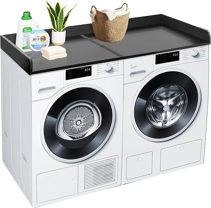 Royxen Washer Dryer Countertop 27.5 x 54 Inch Wood Laundry Folding Table - with Black | Sold by Uncle Wiener's Wholesale