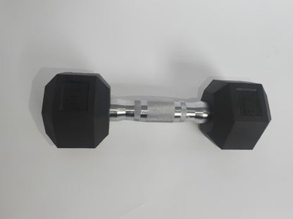 Rubber Hex Dumbbells 5–25LB Set Anti-Slip Home Gym Weight Lifting Training RHSET - with 15LB | Sold by Uncle Wiener's Wholesale