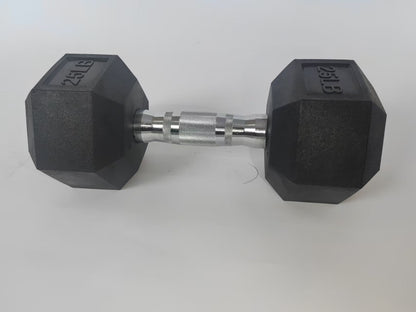 Rubber Hex Dumbbells 5–25LB Set Anti-Slip Home Gym Weight Lifting Training RHSET - with 25LB | Sold by Uncle Wiener's Wholesale