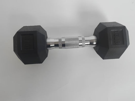 Rubber Hex Dumbbells 5–25LB Set Anti-Slip Home Gym Weight Lifting Training RHSET - with 10LB | Sold by Uncle Wiener's Wholesale