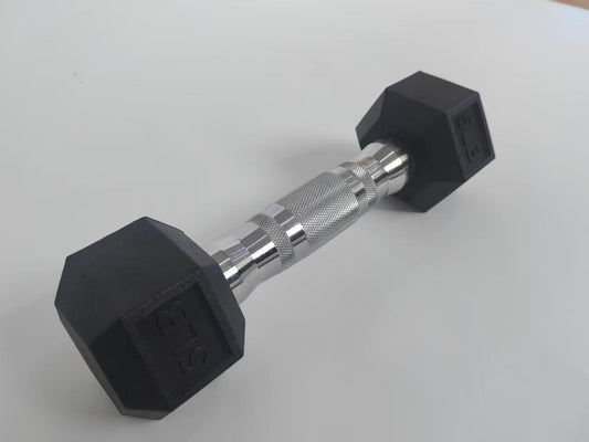 Rubber Hex Dumbbells 5–25LB Set Anti-Slip Home Gym Weight Lifting Training RHSET - with 5LB | Sold by Uncle Wiener's Wholesale