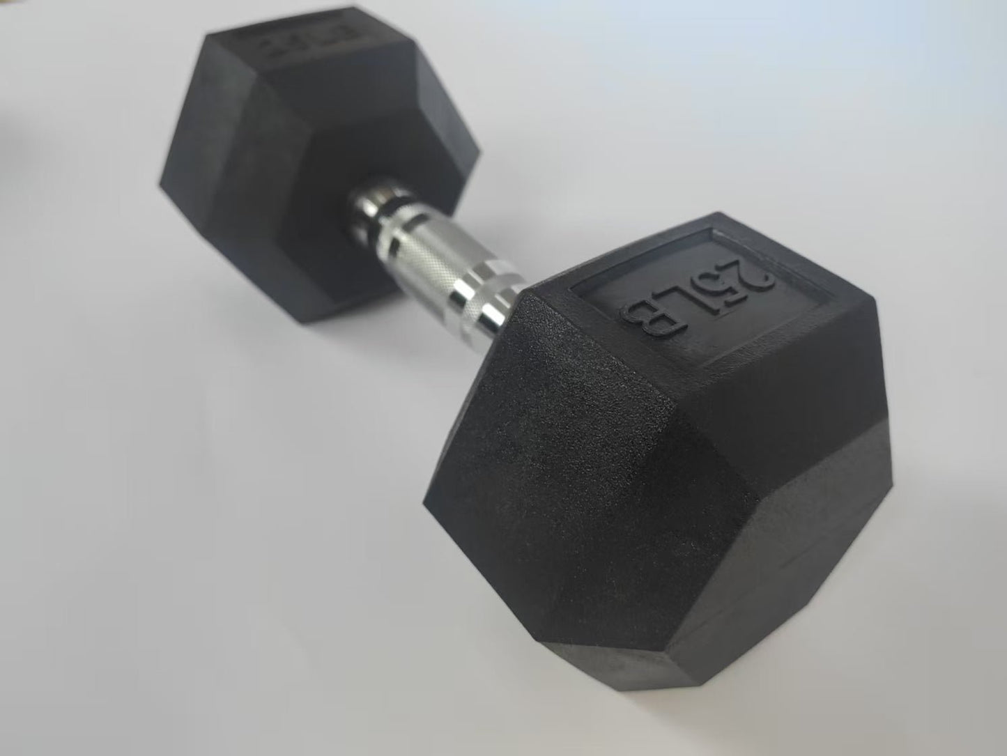Rubber Hex Dumbbells 5–25LB Set Anti-Slip Home Gym Weight Lifting Training RHSET - with 25LB | Sold by Uncle Wiener's Wholesale