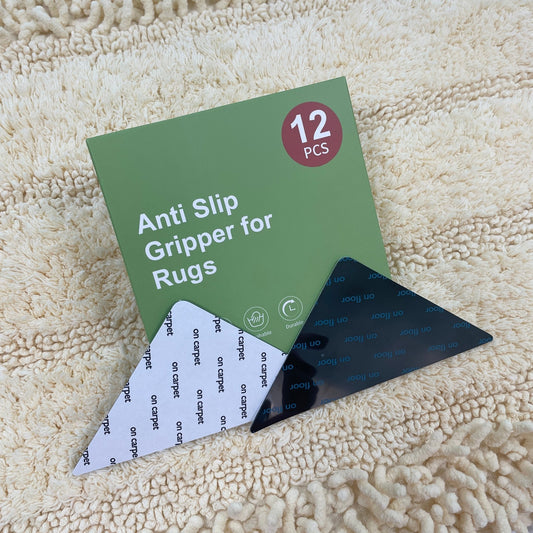 Rug Tape 12 Pcs – Non - Slip Reusable Carpet Grippers for Hardwood & Tile NRGT12 - with | Sold by Uncle Wiener's Wholesale