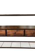 Rustic Brown 47.2″ Console Table with 3 Drawers & 3‑Tier Shelves K2509  - with | Sold by Uncle Wiener's Wholesale