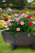 Rustic Half Barrel Planter – Decorative Plastic Garden Pot G5782 - with | Sold by Uncle Wiener's Wholesale