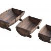 Rustic Half Barrel Wooden Planter Set – Burnt Finish, 3 Sizes (WPHB18) - Garden Planter Set – Rustic Burnt Finish with | Sold by Uncle Wiener's Wholesale