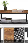 Rustic Wood Coffee Table with Storage Shelf – Metal Frame Vintage Design RWMFT - with | Sold by Uncle Wiener's Wholesale