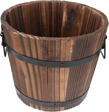 Rustic Wooden Barrel Planter 16
