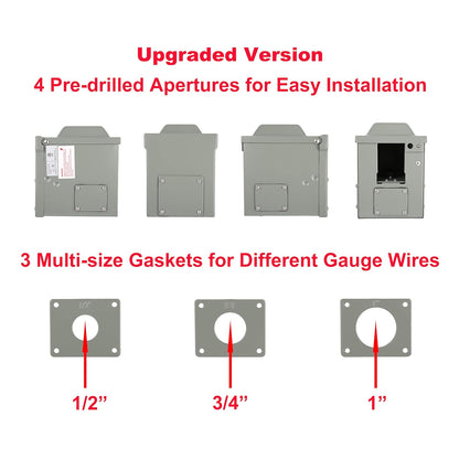 RV Power Outlet Box Weatherproof Outdoor Electrical Panel 30 Amp & 50 Amp RVEPOB - with 50 Amp RV/EV Power Outlet Box | Sold by Uncle Wiener's Wholesale