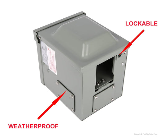 RV Power Outlet Box Weatherproof Outdoor Electrical Panel 30 Amp & 50 Amp RVEPOB - with 30 Amp RV Power Outlet Box | Sold by Uncle Wiener's Wholesale