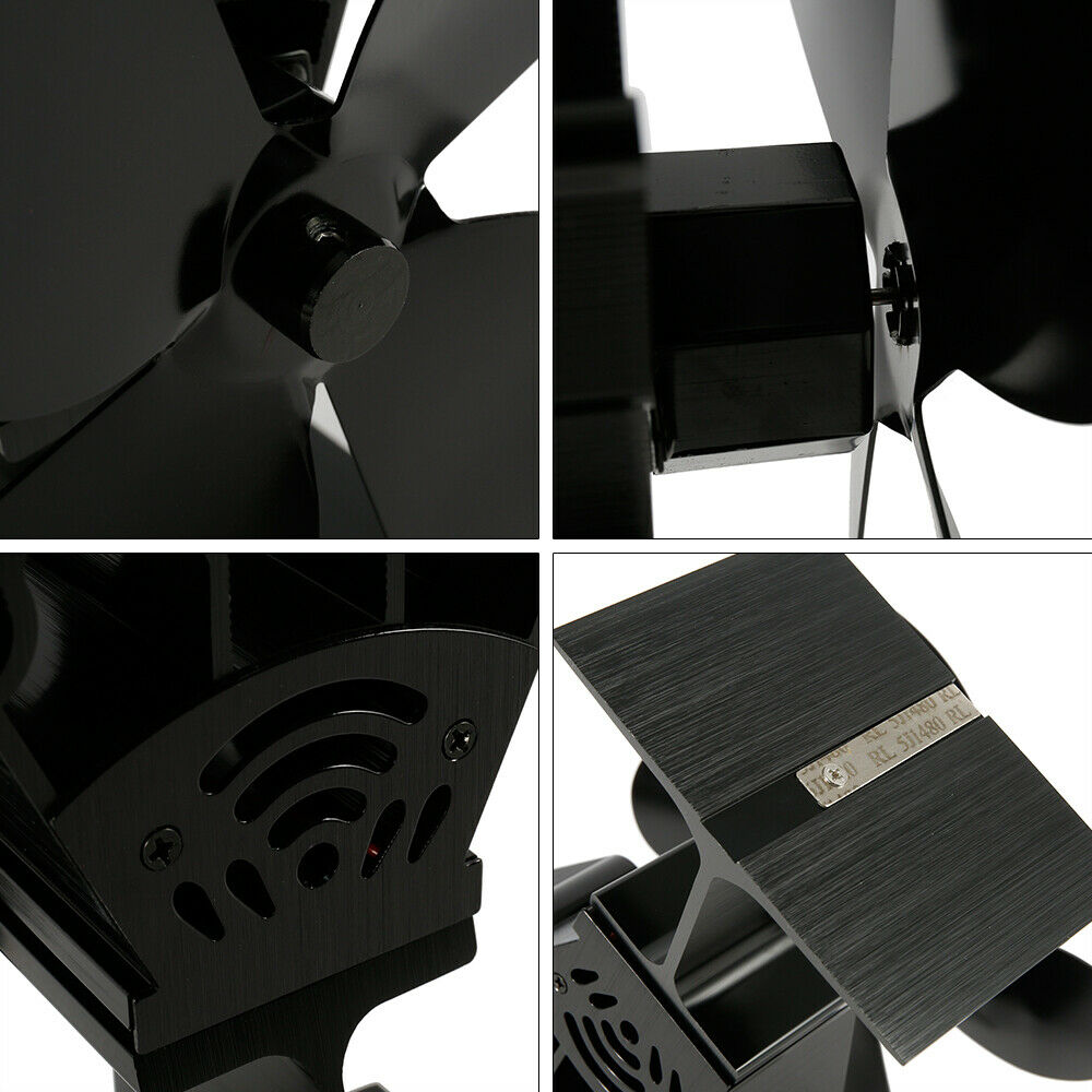 New Heat Powered Wood Stove Fan – Silent 4-Blade Stove Fan for Fireplace & Pellet Furnace – SKU WBF1127