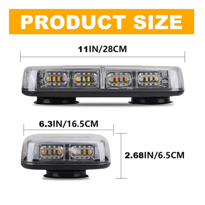 48 LED Magnetic Roof Top Strobe Light Bar 16 Flash Modes IP67 12-24V 48LEDR