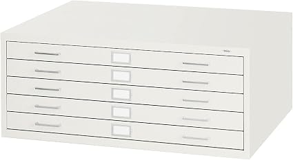 Safco 5-Drawer Steel Flat File Cabinet – 36 x 24 Inch Blueprint & Docu ...