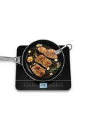 Salton Black Single Burner 7.4 in. Induction Cooktop Hot Plate with Temperature Probe - with Black | Sold by Uncle Wiener's Wholesale