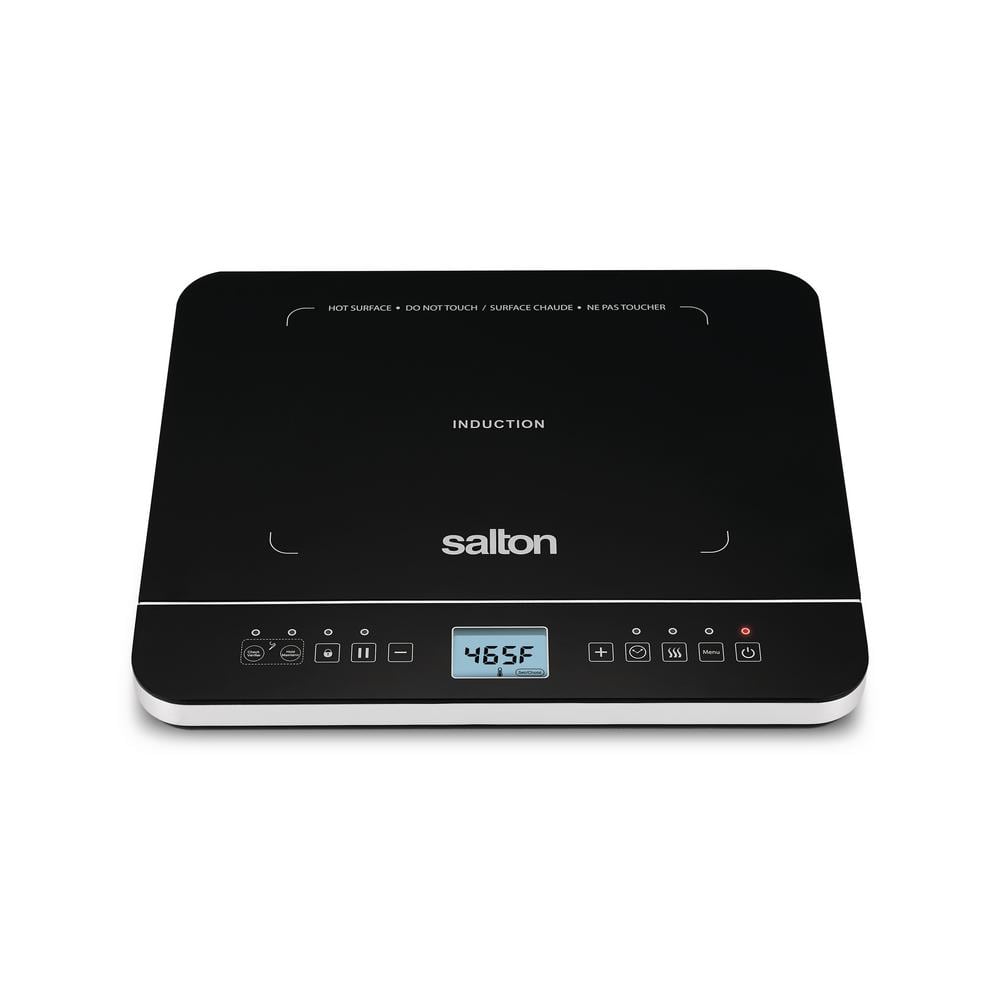 Salton Black Single Burner 7.4 in. Induction Cooktop Hot Plate with Temperature Probe - with Black | Sold by Uncle Wiener's Wholesale