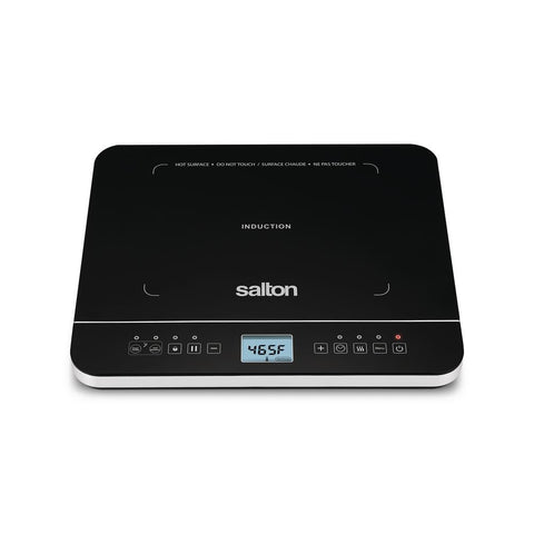 Salton Black Single Burner 7.4 in. Induction Cooktop Hot Plate with Temperature Probe - with Black | Sold by Uncle Wiener's Wholesale