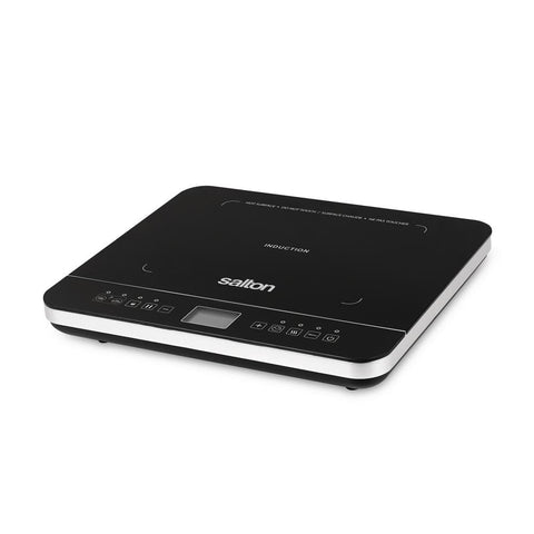 Salton Black Single Burner 7.4 in. Induction Cooktop Hot Plate with Temperature Probe - with Black | Sold by Uncle Wiener's Wholesale