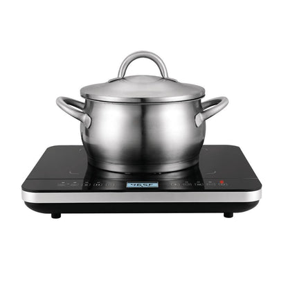 Salton Black Single Burner 7.4 in. Induction Cooktop Hot Plate with Temperature Probe - with Black | Sold by Uncle Wiener's Wholesale