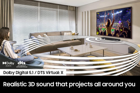 SAMSUNG HW - B650 3.1ch Soundbar w/Dolby 5.1 DTS Virtual:X, Bass Boosted, Built - in Center Speaker, Bluetooth Multi Connection, Voice Enhance & Night Mode, Subwoofer Included, 2022,Black - with Black | Sold by Uncle Wiener's Wholesale