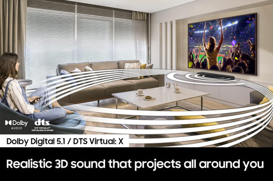 SAMSUNG HW - B650 3.1ch Soundbar w/Dolby 5.1 DTS Virtual:X, Bass Boosted, Built - in Center Speaker, Bluetooth Multi Connection, Voice Enhance & Night Mode, Subwoofer Included, 2022,Black - with Black | Sold by Uncle Wiener's Wholesale