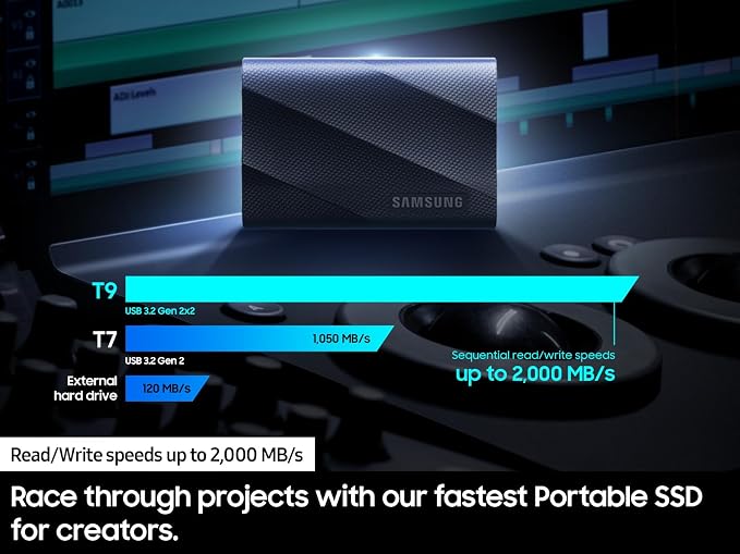 Samsung T9 Assorted Capacoty Portable SSD External Solid State Drive – USB 3.2 Gen 2x2, 2000MB/s - Electronics with 1TB | Sold by Uncle Wiener's Wholesale