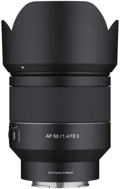 SAMYANG AF 50mm F1.4 II FE Auto Focus Lens for Sony Mirrorless Cameras Full Frame and APS - C - with | Sold by Uncle Wiener's Wholesale