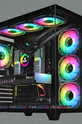 Sea View Promax ATX RGB case with front fans and glass panel
Side view of RGB case with clear tempered glass panel
Top-down view of Promax RGB chassis with fan mounts
Back panel and cable management ports of RGB gaming case
Front I/O panel close-up with USB and audio ports