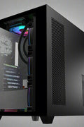 Sea View Promax ATX RGB case with front fans and glass panel
Side view of RGB case with clear tempered glass panel
Top-down view of Promax RGB chassis with fan mounts
Back panel and cable management ports of RGB gaming case
Front I/O panel close-up with USB and audio ports