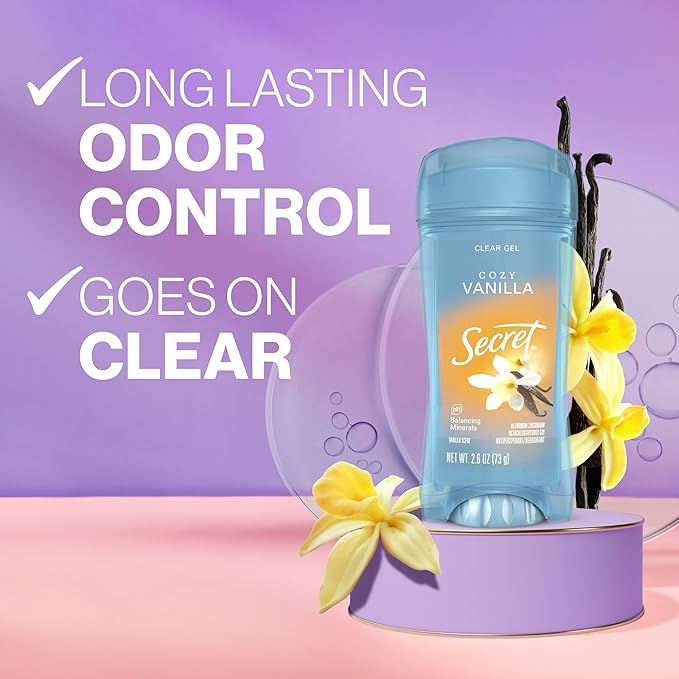 Secret Clear Gel Antiperspirant & Deodorant – Cozy Vanilla, 72-Hour Odour Protection, 73 g - Home products with | Sold by Uncle Wiener's Wholesale
