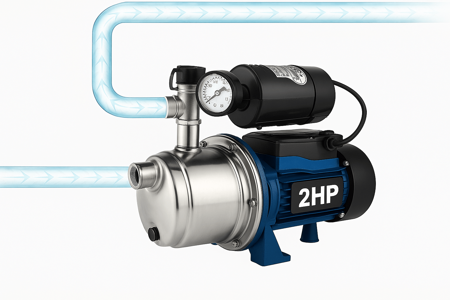 Self - Priming Stainless Steel Jet Well Pump | 220V – 1HP & 2HP Models - with 2HP | Sold by Uncle Wiener's Wholesale