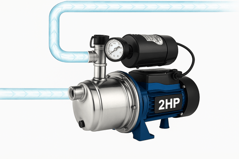 Self - Priming Stainless Steel Jet Well Pump | 220V – 1HP & 2HP Models - with 2HP | Sold by Uncle Wiener's Wholesale