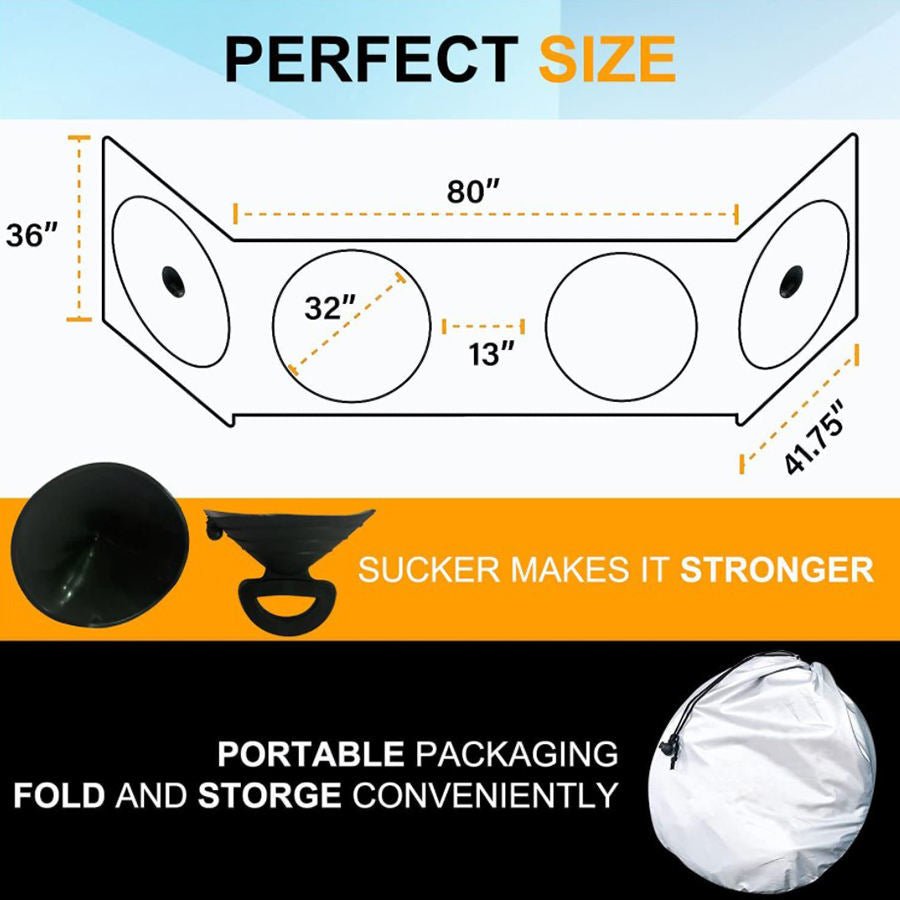 Semi Truck Windshield Sun Shade 420cm Heat Insulated UV Resistant Front Window Cover SS0240 - with | Sold by Uncle Wiener's Wholesale