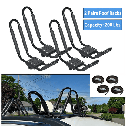 Set of 4 Canoe Boat Kayak Roof Rack Car SUV Truck Top Mount J - Bar Holder LYA011P - with | Sold by Uncle Wiener's Wholesale