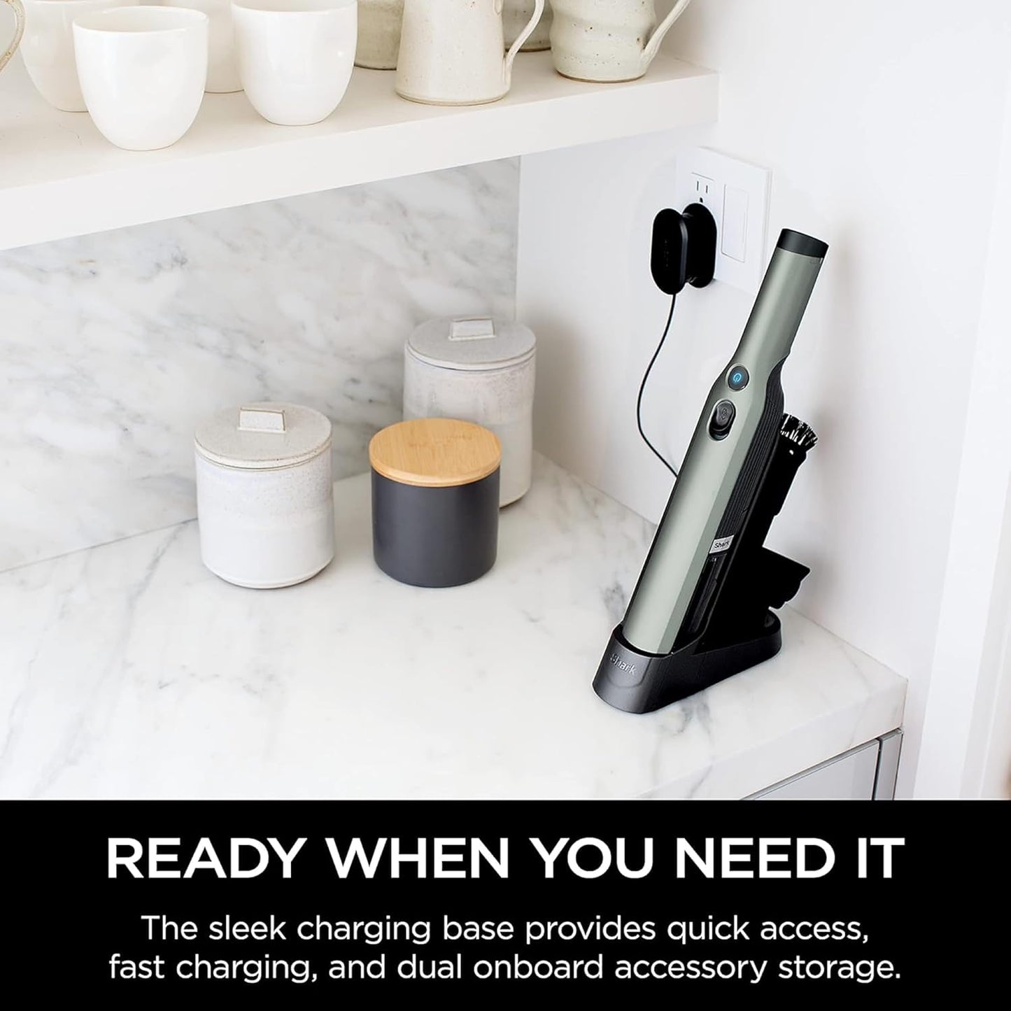 Shark WANDVAC Handheld Vacuum, Lightweight at 1.4 Pounds with Powerful Suction, Charging Dock, Single Touch Empty and Detachable Dust Cup, WV200C (Canadian Version) - with | Sold by Uncle Wiener's Wholesale