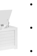 white storage bench with cushion in hallway
shoe bench with hidden storage compartment
cushioned seat chest for entryway organization
white wooden entryway bench with lift-top lid
modern shoe storage bench for bedrooms