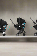 Shyft DualRide infant car seat stroller combo in Beaufort Black with SensorSafe and LockStrong installation