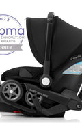 Shyft DualRide infant car seat stroller combo in Beaufort Black with SensorSafe and LockStrong installation