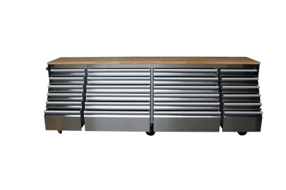 Siebel 8 FT Stainless Steel 24 - Drawer Tool Bench with Power & USB – Model P9624S - with | Sold by Uncle Wiener's Wholesale