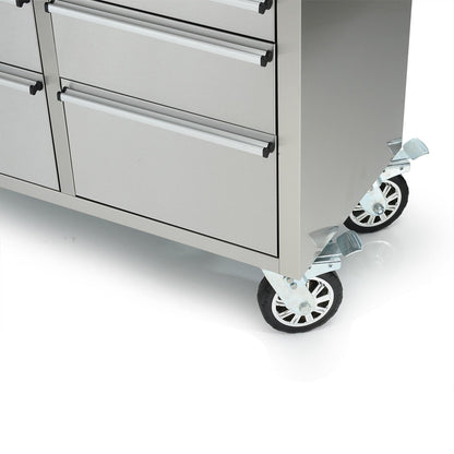 Siebel 8 FT Stainless Steel 24 - Drawer Tool Bench with Power & USB – Model P9624S - with | Sold by Uncle Wiener's Wholesale