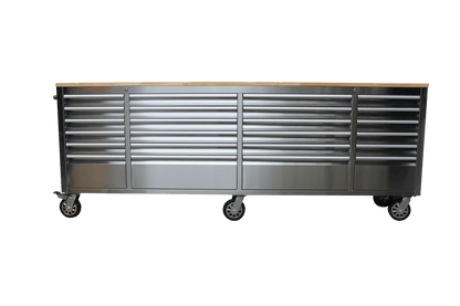 Siebel 8 FT Stainless Steel 24 - Drawer Tool Bench with Power & USB – Model P9624S - with | Sold by Uncle Wiener's Wholesale
