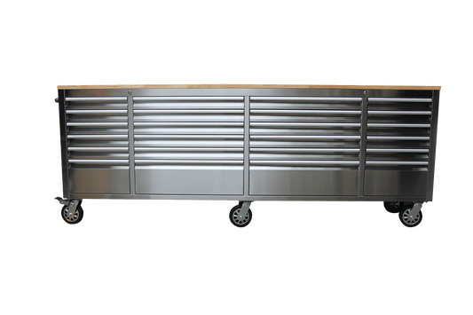 Siebel 8 FT Stainless Steel 24 - Drawer Tool Bench with Power & USB – Model P9624S - with | Sold by Uncle Wiener's Wholesale