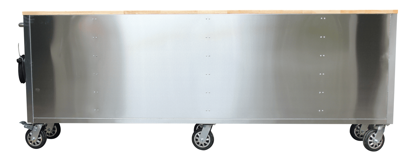 Siebel 8 FT Stainless Steel 24 - Drawer Tool Bench with Power & USB – Model P9624S - with | Sold by Uncle Wiener's Wholesale