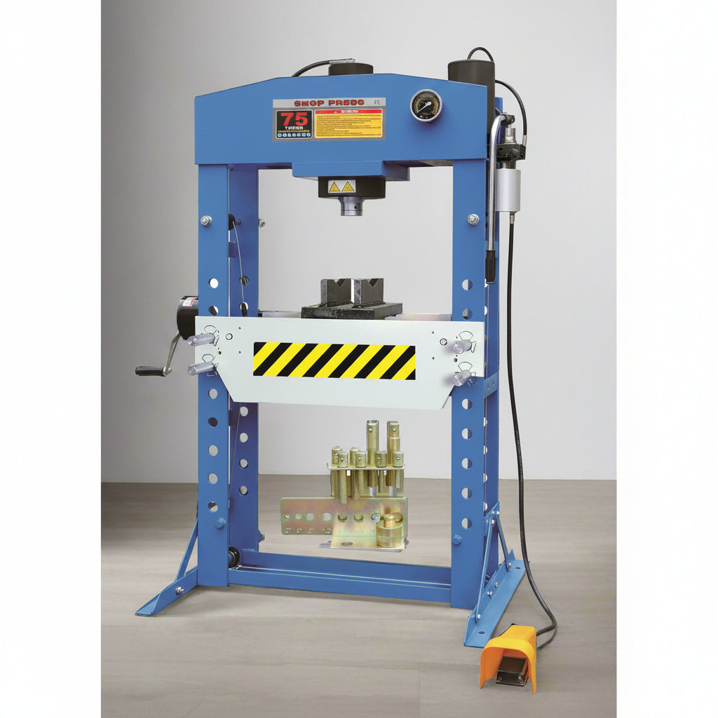 Heavy-duty SIEBEL hydraulic shop press with dual air and hydraulic operation